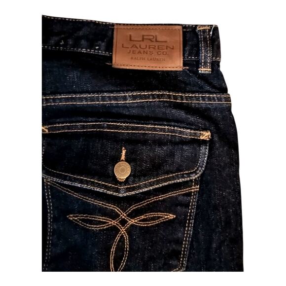 Lauren Ralph Lauren Women's High Rise Dark Wash Bootcut Jeans Blue Size 12 EUC - Picture 6 of 11